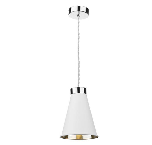 Hyde 1 Chrome and White Single Pendant - ID 10054