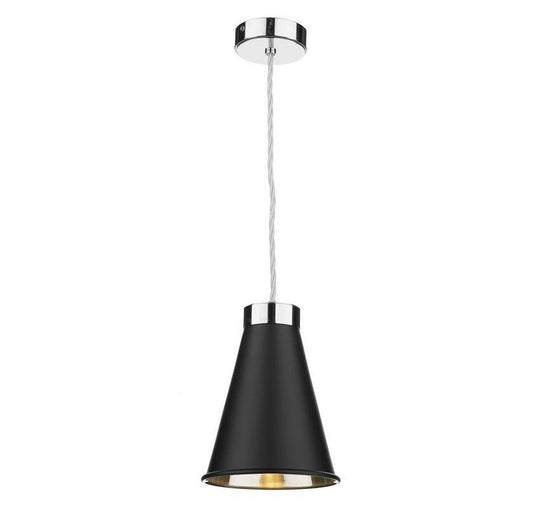 Hyde 1 Chrome and Black Single Pendant - ID 10055