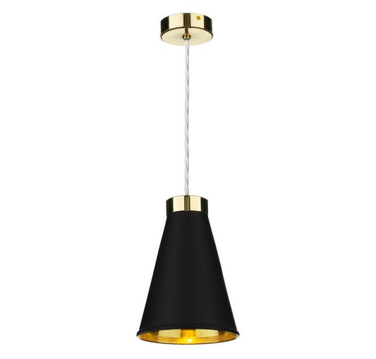 Hyde 1 Brass and Black Single Pendant - ID 10052