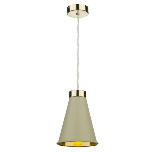 Hyde 1 Brass and Pebble Single Pendant - ID 10051