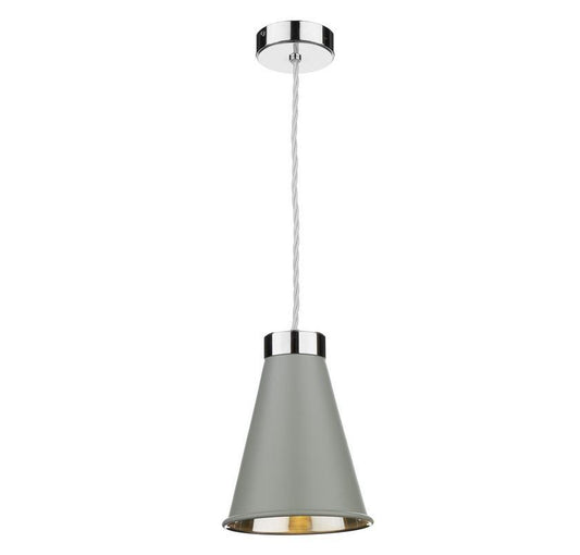 Hyde 1 Chrome and Grey Single Pendant - ID 10057