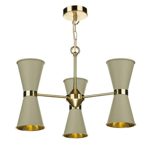 Hyde Brass and Pebble Up and Downlight 6 Light Pendant/Semi Flush - ID 10042