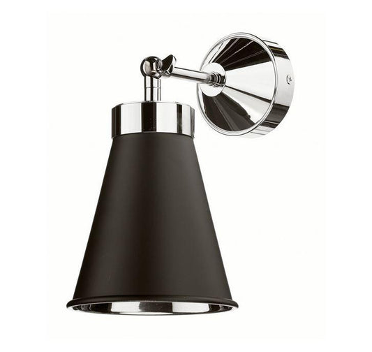 Hyde Chrome and Black Single Wall Light - ID 10114