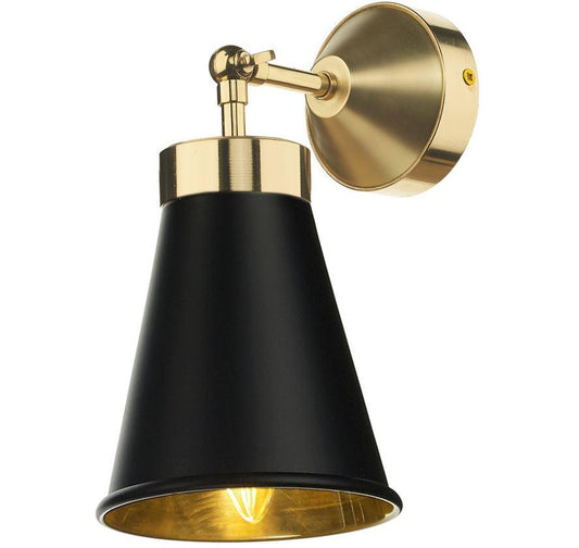 Hyde Brass and Black Single Wall Light - ID 9675