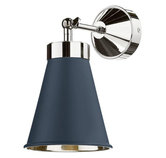 Hyde Chrome and Blue Single Wall Light - ID 10115