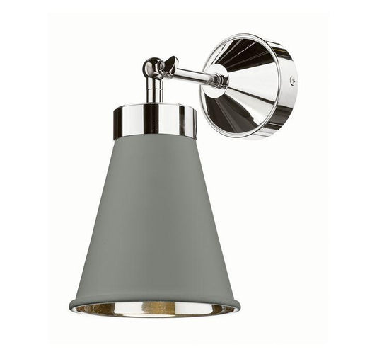 Hyde Chrome and Grey Single Wall Light - ID 10116