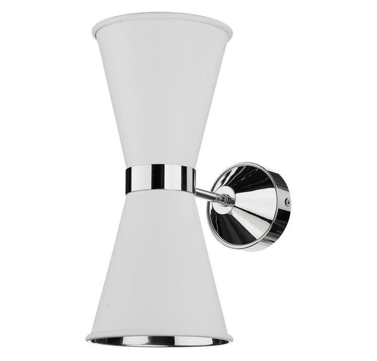 Hyde Chrome and White Double Wall Light - ID 10120