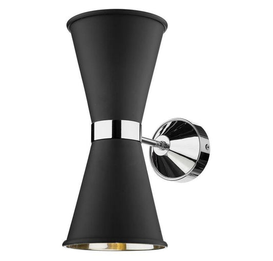 Hyde Chrome and Black Double Wall Light - ID 10121