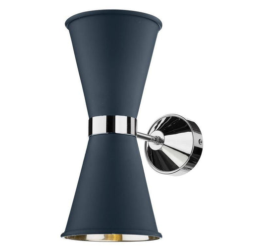 Hyde Chrome and Blue Double Wall Light - ID 10122