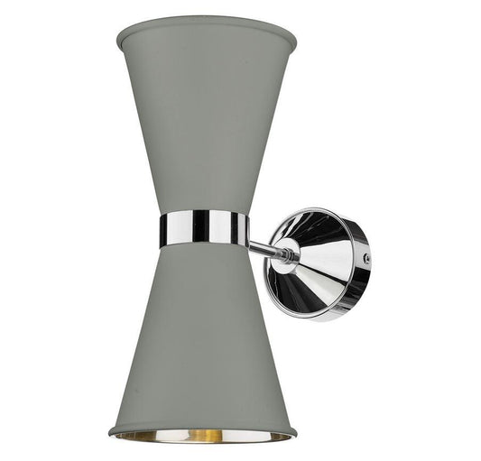 Hyde Chrome and Grey Double Wall Light - ID 10123