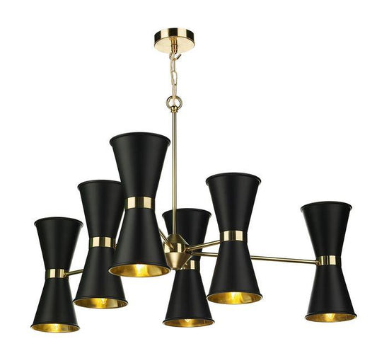 Hyde Brass and Black Up and Downlight 12 Light Pendant - ID 10040