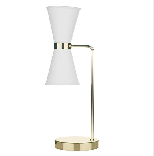 Hyde Brass and White Double Table Light - ID 10124