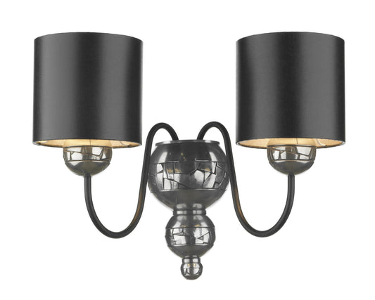 Garbo Pewter & Black Wall Light - London Lighting - 1