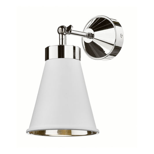 Hyde Chrome and White Single Wall Light - ID 7871