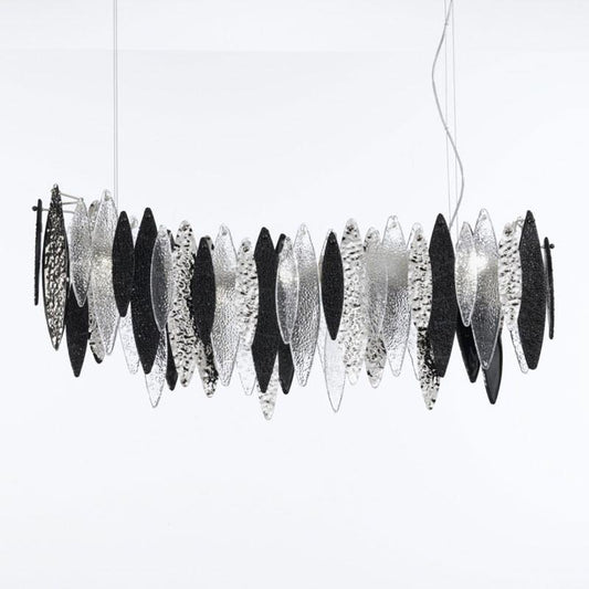 Ice Rain Small Long Murano Glass Chandelier