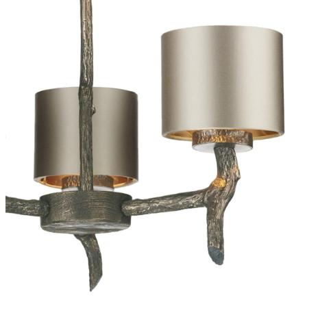 Joshua Bronze 3 Light Pendant with Almond Cream Satin Shades (other shade colours available) - ID 10258