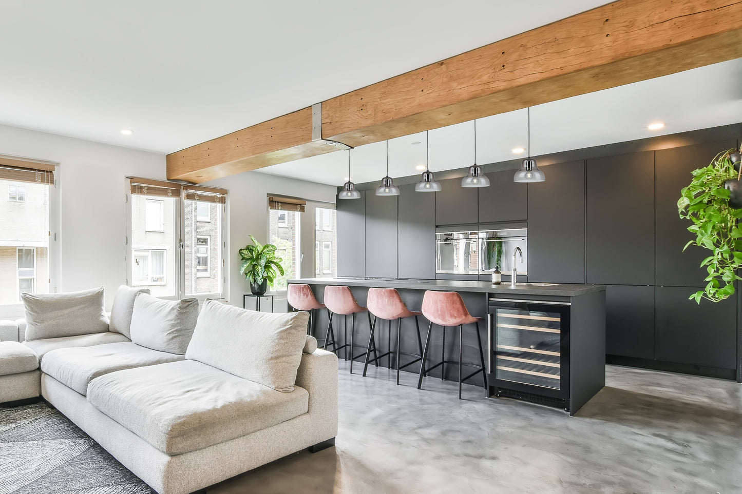 JEL Grey Transparent Hand Blown Pendant - ID 11771