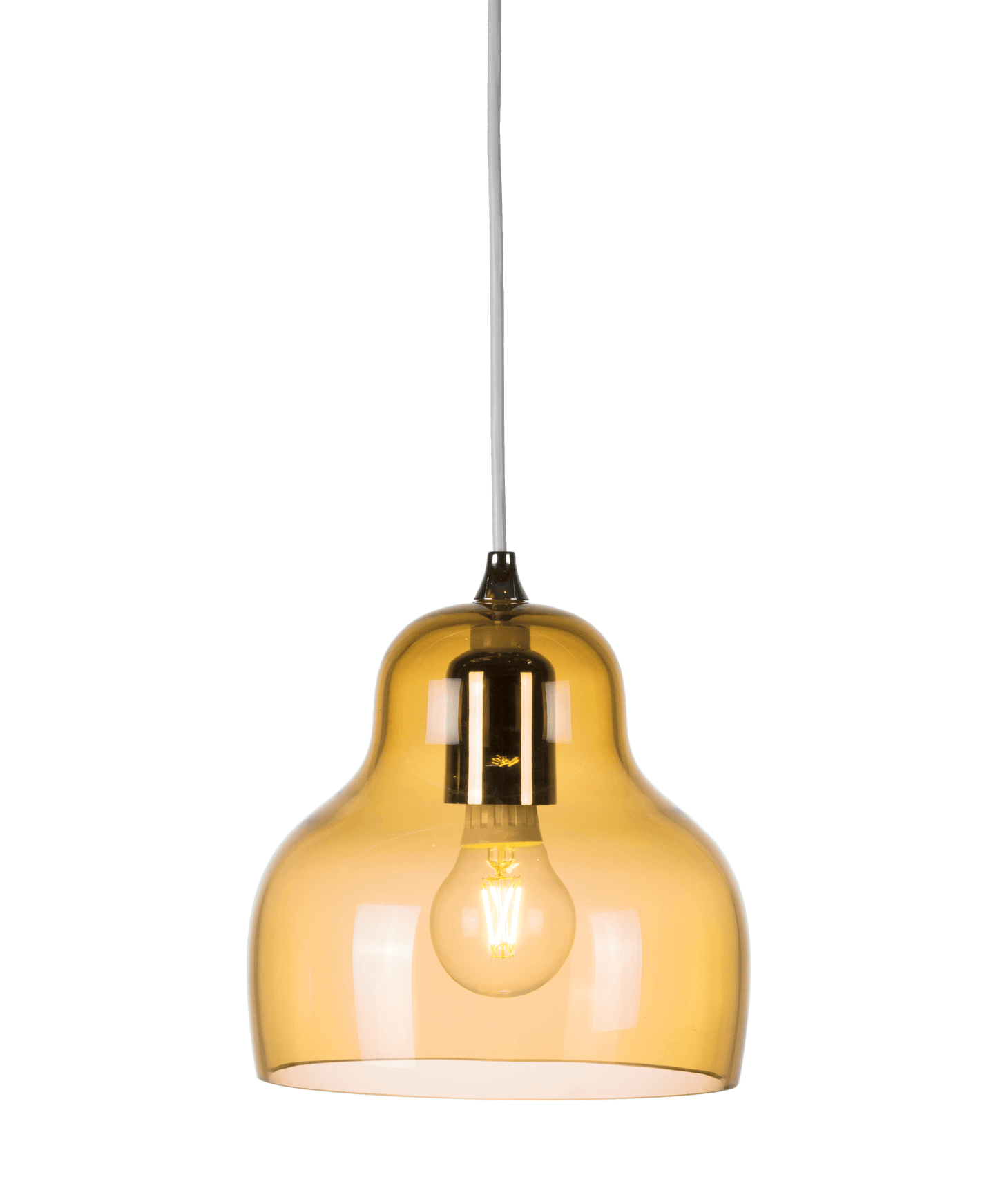 JEL Yellow Transparent Hand Blown Pendant - ID 11774