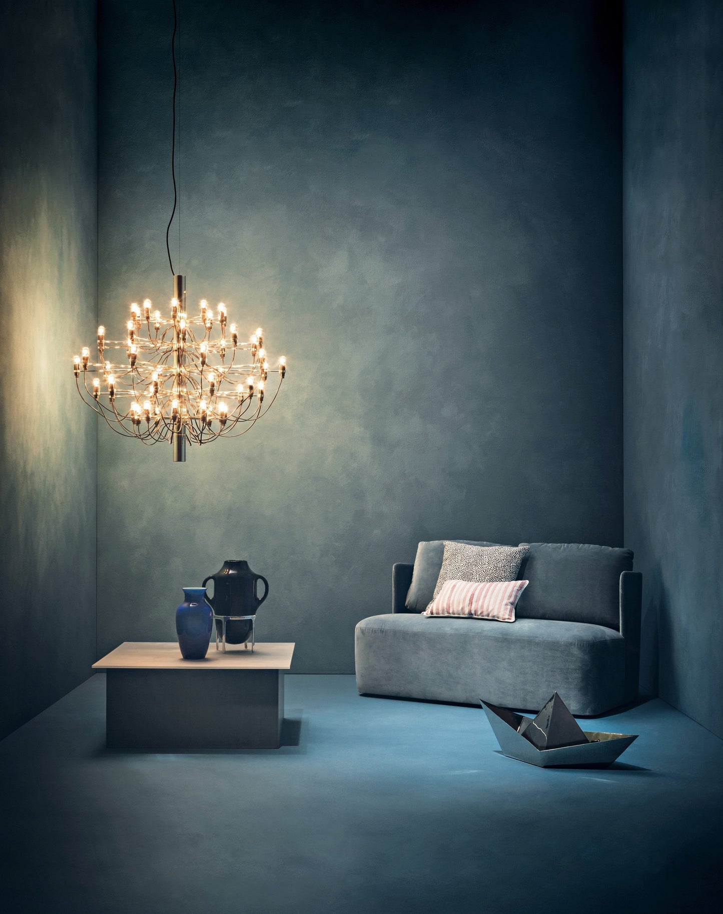FLOS 2097/50 Suspension In Polished Brass With Frosted LED Bulbs Included - ID 9900