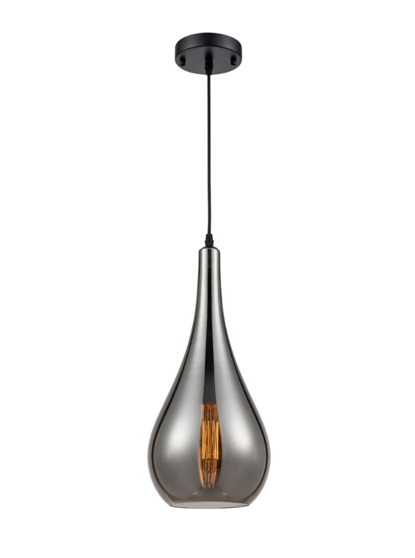 Aperfield Pear Single Pendant In Smoked Glass - ID 8394