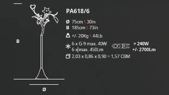 Serip Bouquet 6 Bespoke Floor Lamp - London Lighting - 2