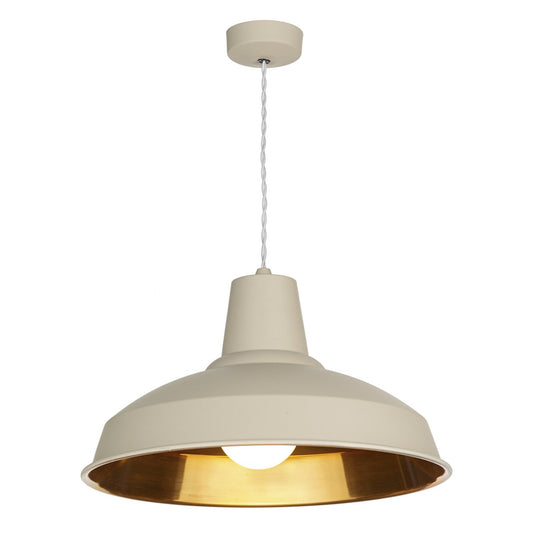 Reclamation Cream and Copper Single Pendant - ID 6649