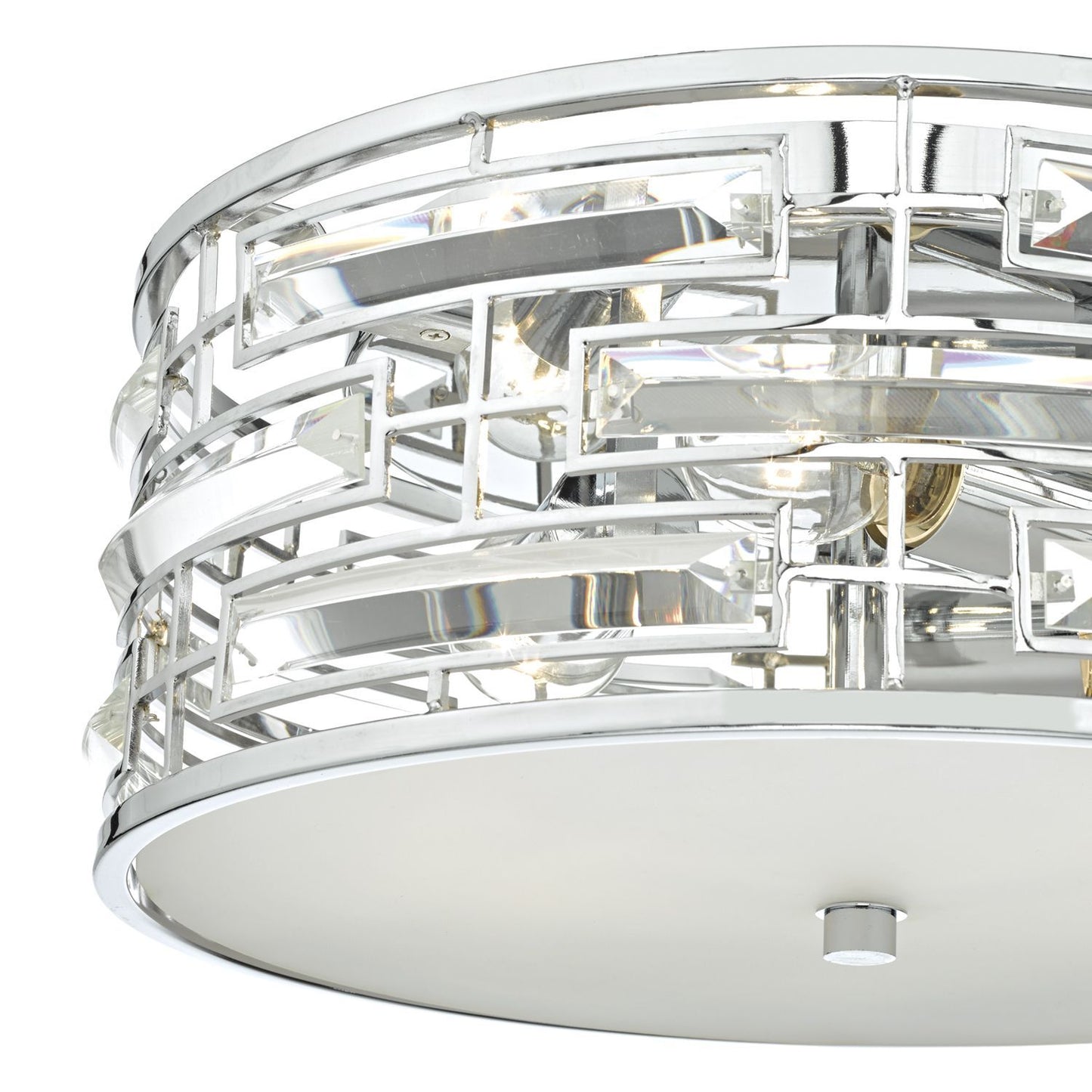 Kingston Polished Chrome and Crystal Flush - ID 6986