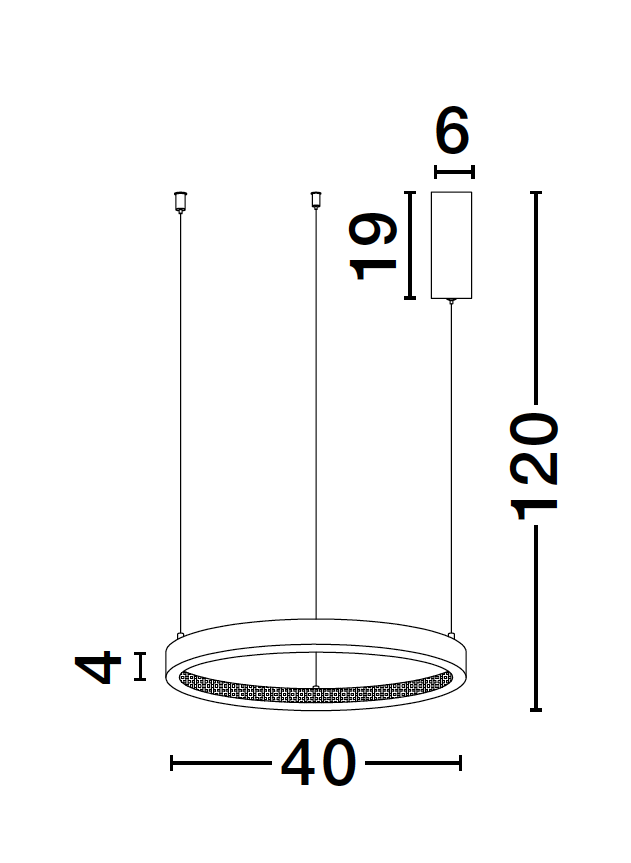 PRE Dimmable Gold & Acrylic Single Ring Pendant Small - ID 10065