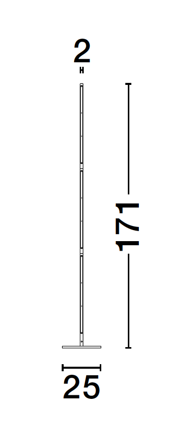 HAN Sandy Black Aluminium & Acrylic Tubular Adjustable Floor Light - ID 10138