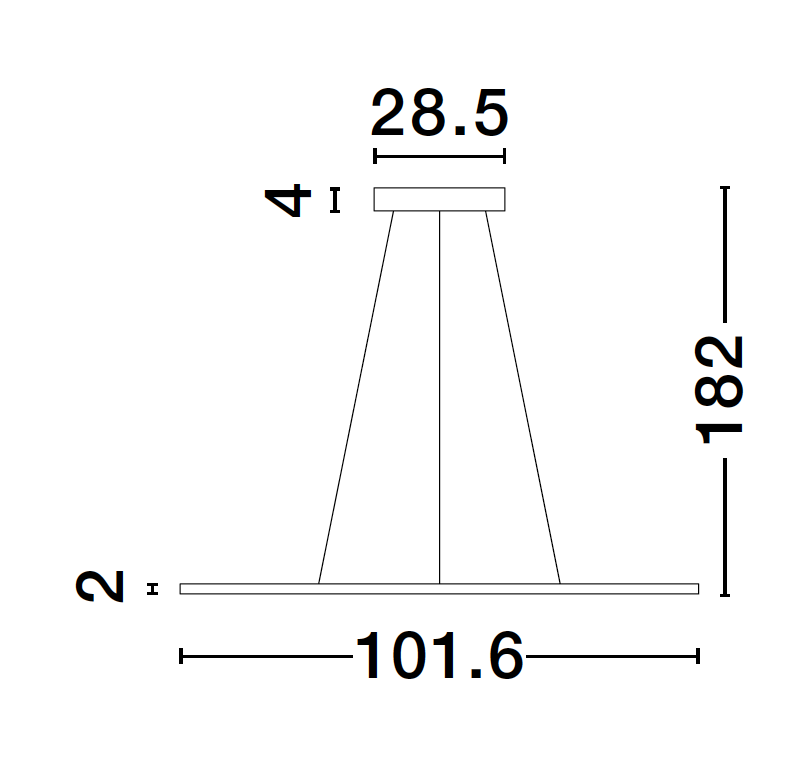 ODE Sandy Black Aluminium Triangle Pendant - ID 10146