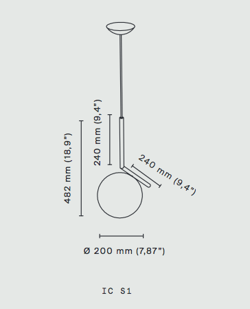 FLOS IC Lights 200 S1 Ceiling Suspension - London Lighting - 2