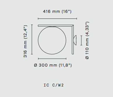 FLOS IC Lights 300 C/W2 Wall or Ceiling Light - London Lighting - 2