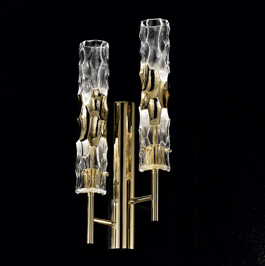 Bamboo Murano Glass Double Wall Light