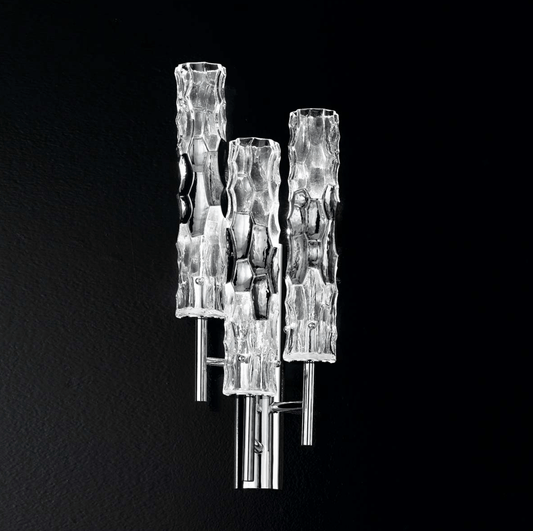 Bamboo Murano Glass Triple Light Wall Light