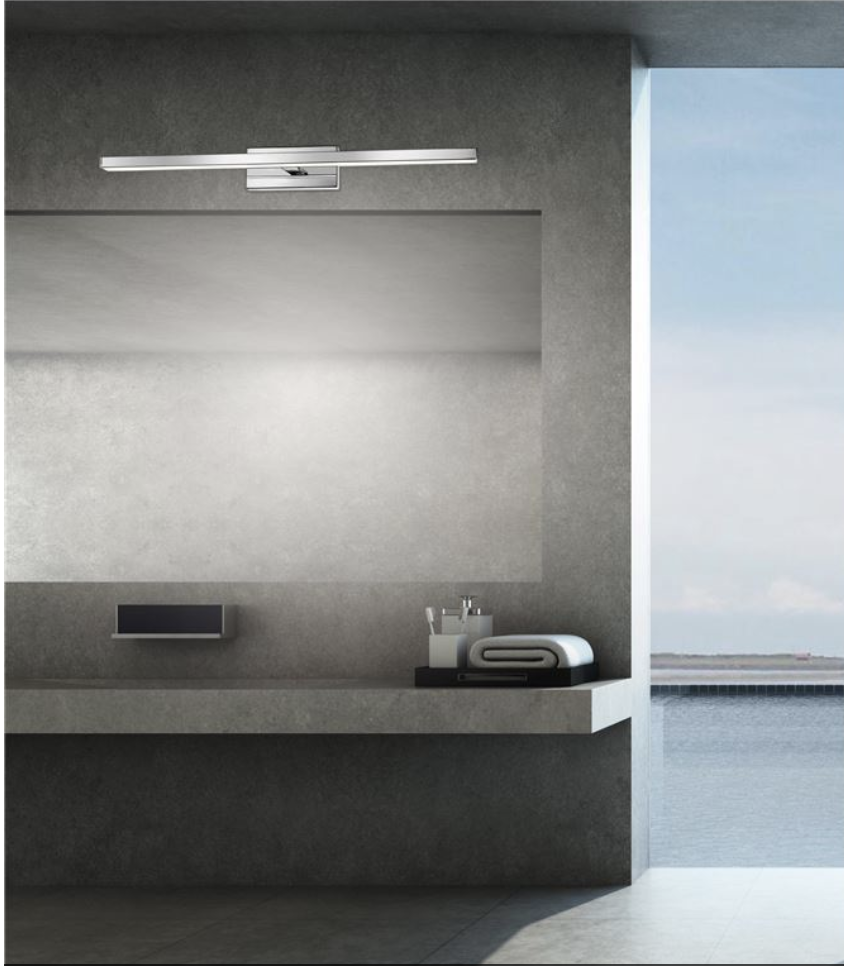 Brin 63 cm Chrome Single Arm Large LED Bathroom Wall Light - ID 7128