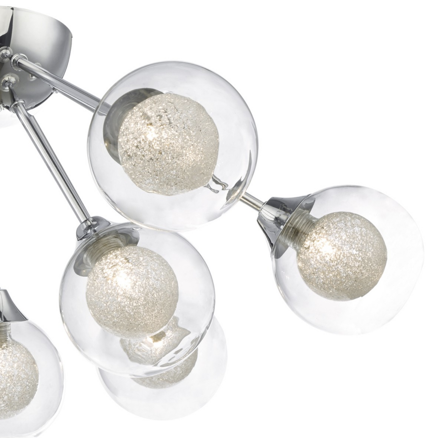 Blackheath Polished Chrome and Glass Semi-Flush Ceiling Light - ID 6854