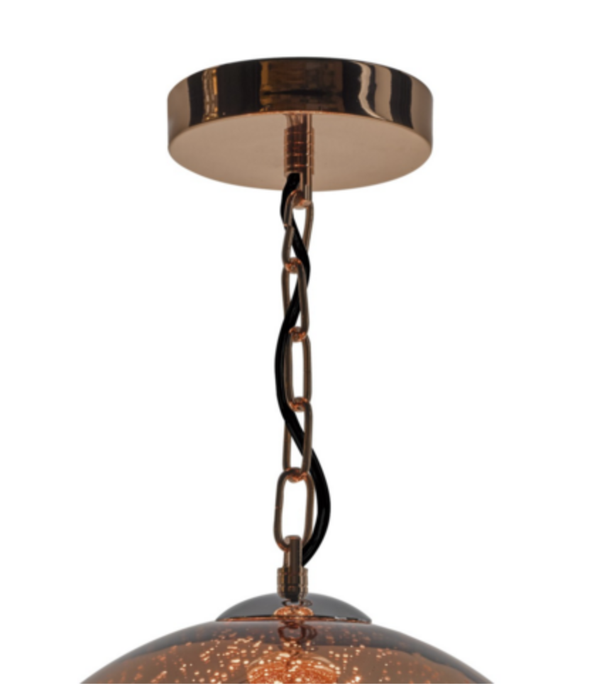 Widmore Copper and Glass Single Pendant ID - 5711