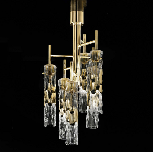Becton Murano Glass 6 Light Ceiling Semi Flush Chandelier - ID 8050