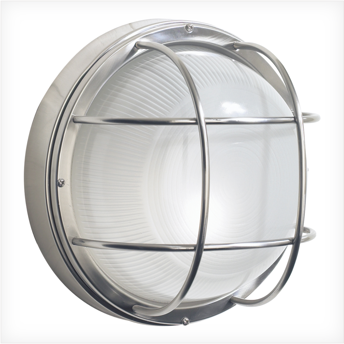 LEN Round Outdoor Wall Light Stainless Steel Glass IP44 - ID 6201