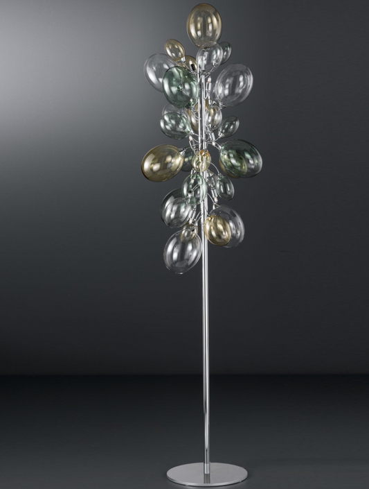 Ballon Bespoke Italian 8 Lamp Floor Light with Blown Glass - Colour Options