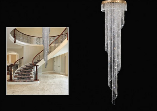 Bespoke Cascading Stairwell Crystal Chandelier - ID 8060
