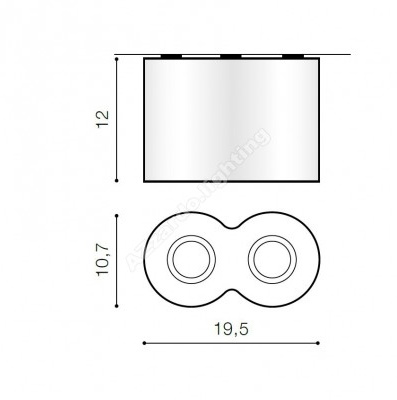 Hallywell 2 Lamp Cylindrical Downlight Cluster In White With Chrome Trim - ID 8931