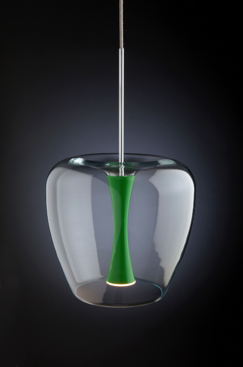 Quasar Apple Mood Suspension 30 Clear Glass Pendant Green - ID 8982