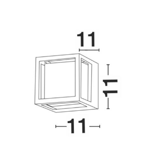 NL Outdoor IP54 Square Black & Opal Bulkhead Wall Light - ID 9080