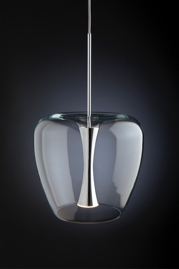 Quasar Apple Mood Suspension 30 Clear Glass Pendant Chrome - ID 8981