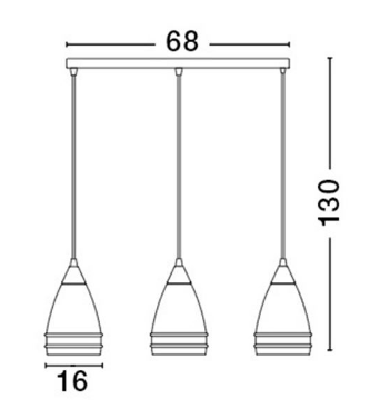 NL Rustic Bronze Triple Pendant ID 9257