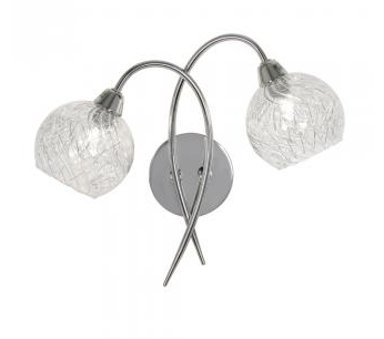 Acorn Chrome & Glass Twin Wall Light - ID 9256