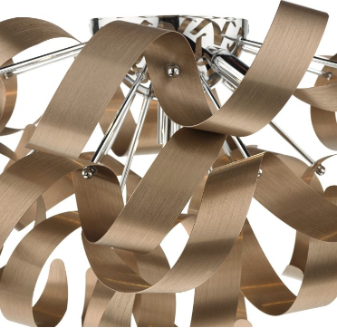 Becontree Brushed Copper Large Flush Ceiling Light - ID 5622