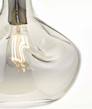 Angrave Smoked Glass & Black Chrome Pendant - ID 9438