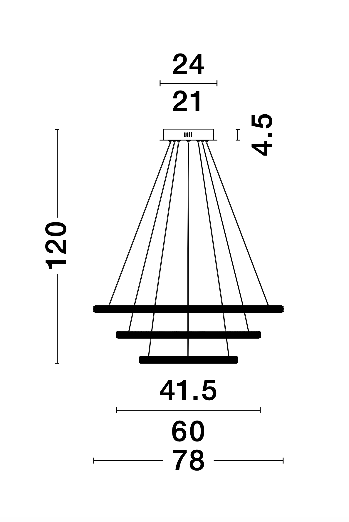 NAG Dimmable Triple Ring Pendant Light Sandy Black Aluminium & Acrylic - ID 9993